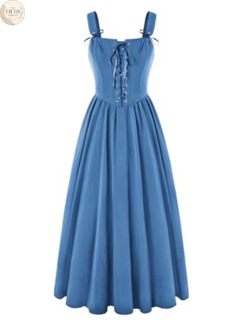 Renaissance Lace Up Sleeveless Maxi Dress Cottagecore Medieval Costume